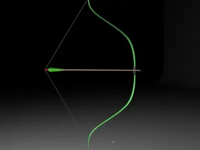 Animated Archery Bow Shooting Arrow 3D model