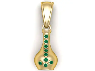 Gemstone Vase Pendant  3D Printable Jewelry 3D print model