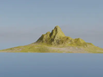 Aerial Grassy and Rocky Mountain 1 Free 3D model