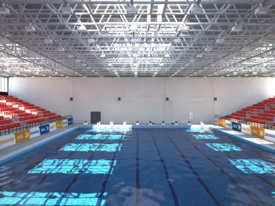  Olympic Swimming Pool Low-poly 3D model