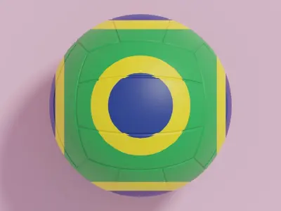 Flag Volleyball Ball Collection 3 3D model