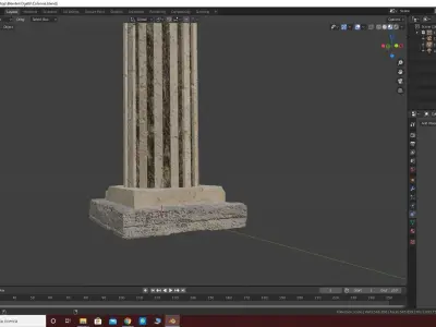 KN - Ruins column Low-poly 3D model