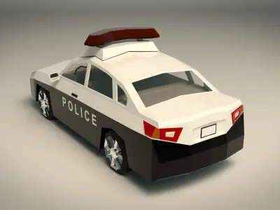 Low Poly Police Car 06 Low-poly 3D model