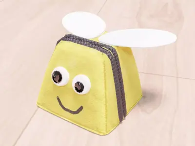 Handcrafted fun childrens eggbox characters Low-poly 3D model