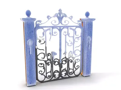 Elegant Wrought Iron Gate model pack Low-poly 3D model