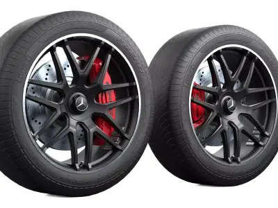 Mercedes-Benz G-Class Wheel with Brake Disc Low-poly 3D model