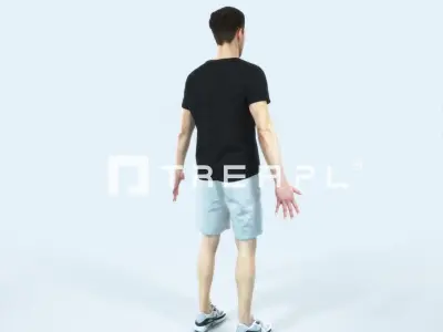 Virtue C Animated Rigged Sports Man Low-poly 3D model