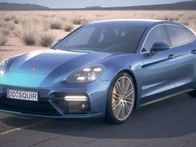 Porsche Panamera Turbo 2017 desert studio  3D model