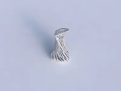 Vase twist puffy bent triangle with twisted organic lattice 3D print model