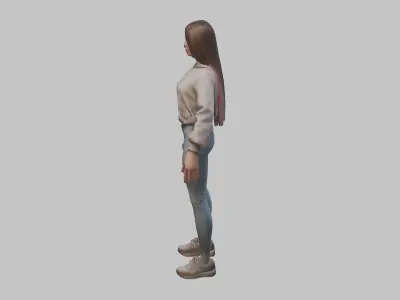 Female Character Model Low-poly 3D model