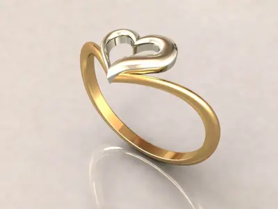 Heart ring 2 3D print model