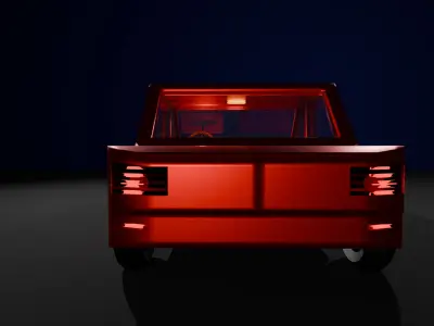 Stylized Retro Car 3D Model Low-poly 3D model