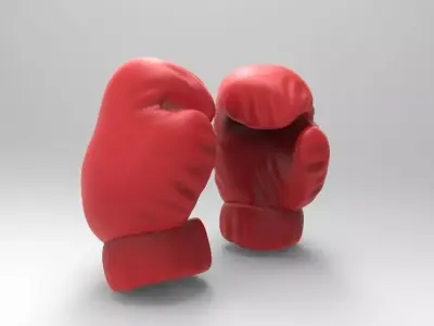 Box Gloves Low-poly 3D model
