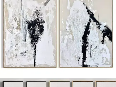 Plaster Two Photo Frame 293 Low-poly 3D model