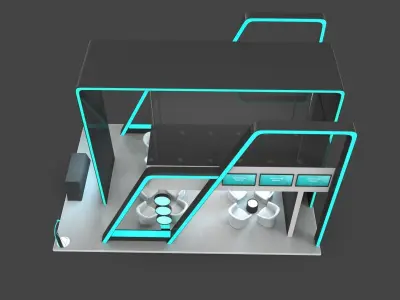 Exhibition Stand 3 Low-poly 3D model