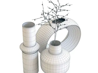 Crate and Barrel Alura Percy and Danice Vases 3D model