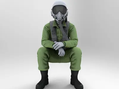 pilot character 3D print model