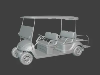 Generic Golf Cart - Electric Sport Vehicle - Club Car -- Blender 3D model
