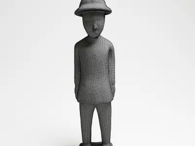 Green Man an African wood sculpture 3d scan 3D model