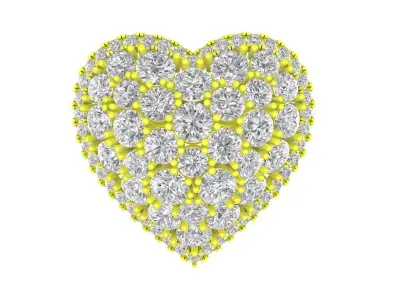 7023 Luxury Korean Heart Diamond Women Ring  3D print model