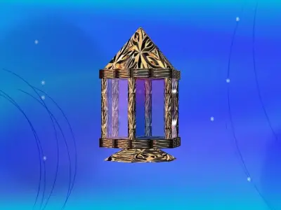 Two Ramadan Lanterns Low-poly 3D model