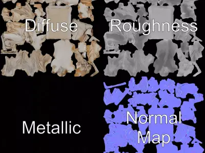 Gothic Sculpture model pack Low-poly 3D model