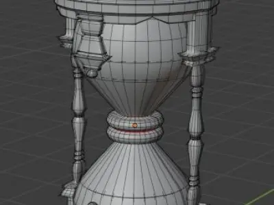 Vintage Wooden Hourglass 3D model