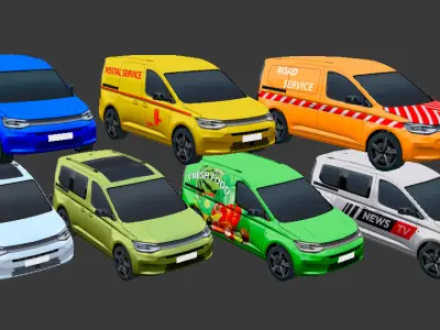 Volkswagen Caddy Low-poly 3D model