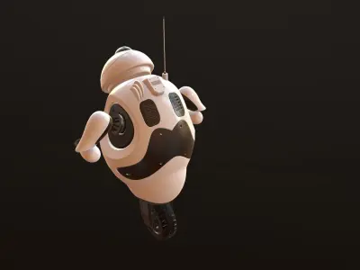 Robot Character Sci-Fi  Low-poly 3D model