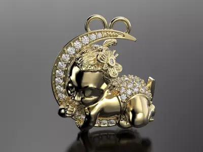 Baby pendant 3D print model