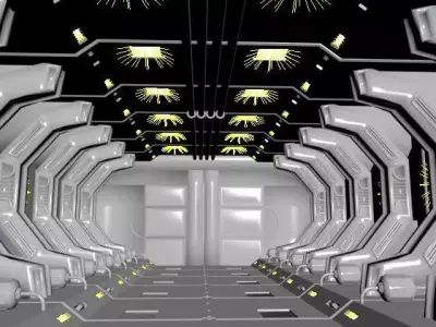 The image shows a futuristic 3D model