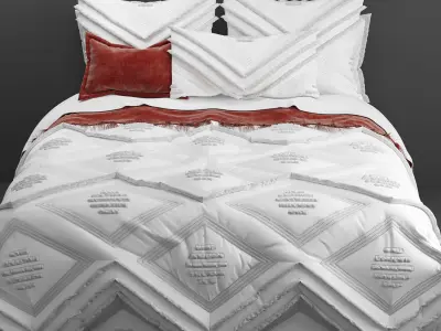 Bed linen set 3D model