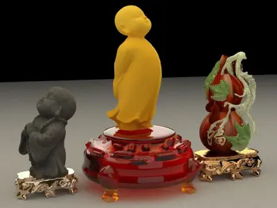 Chinese monk kids 3D model