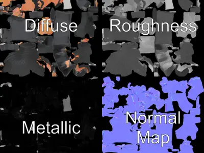 Stylish Bearded Character Rigged and Animated for Versatile Use Low-poly 3D model