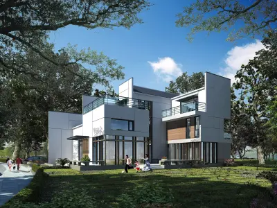 3D model of 2022 luxury fashion villa exterior 61 3D model