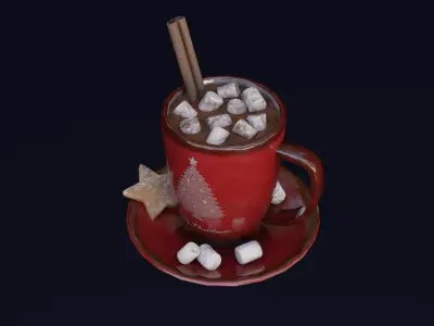 Cup Chocolate Low-poly 3D model