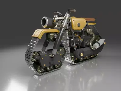 ski bike  Low-poly 3D model