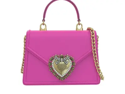 Dolce Gabbana Devotion top-handle Bag Pink Leather Low-poly 3D model