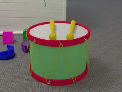 Toybox with Assorted Toys 3D model