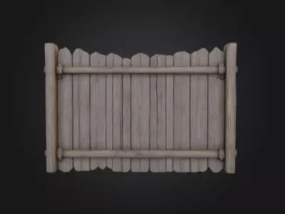 Rustic Wooden Signboard Low-poly 3D model