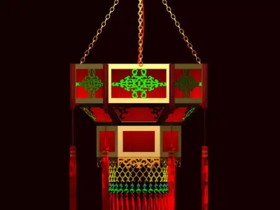Chinese Palace lantern 3D model 22