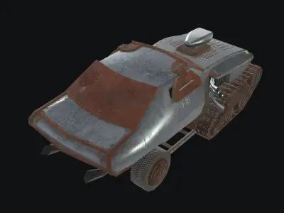 Postapocalypse derby crusher  Low-poly 3D model