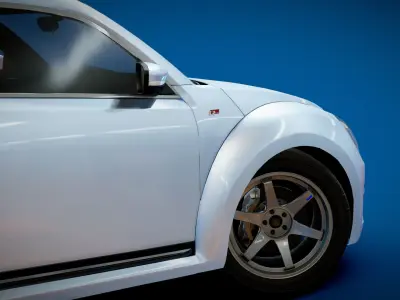 VW Beetle Turbo 2015 Low-poly 3D model