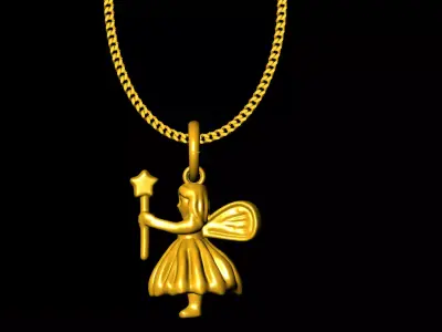 Kids fairy pendant charms - one inch pendant 3D print model