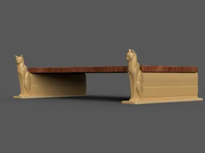Cat Monitor Riser 3D STL File for Desk Decoration 3D print model