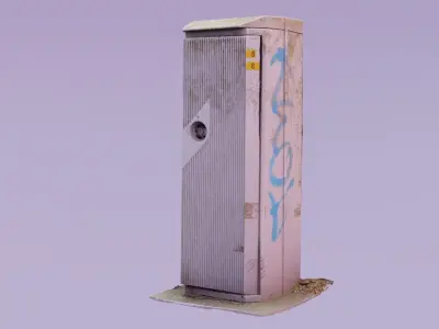 Ultra-realistic street telephone cabinet  3D model