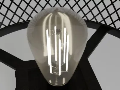 Industrial floor lamp 3D model