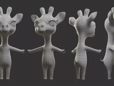 Cartoon Giraffe Low-poly 3D model order