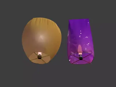 Chinese sky lantern  Low-poly 3D model order