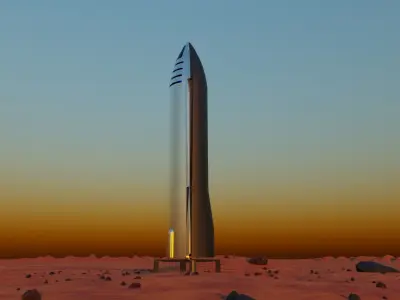 Starship - SpaceX Low-poly 3D model
